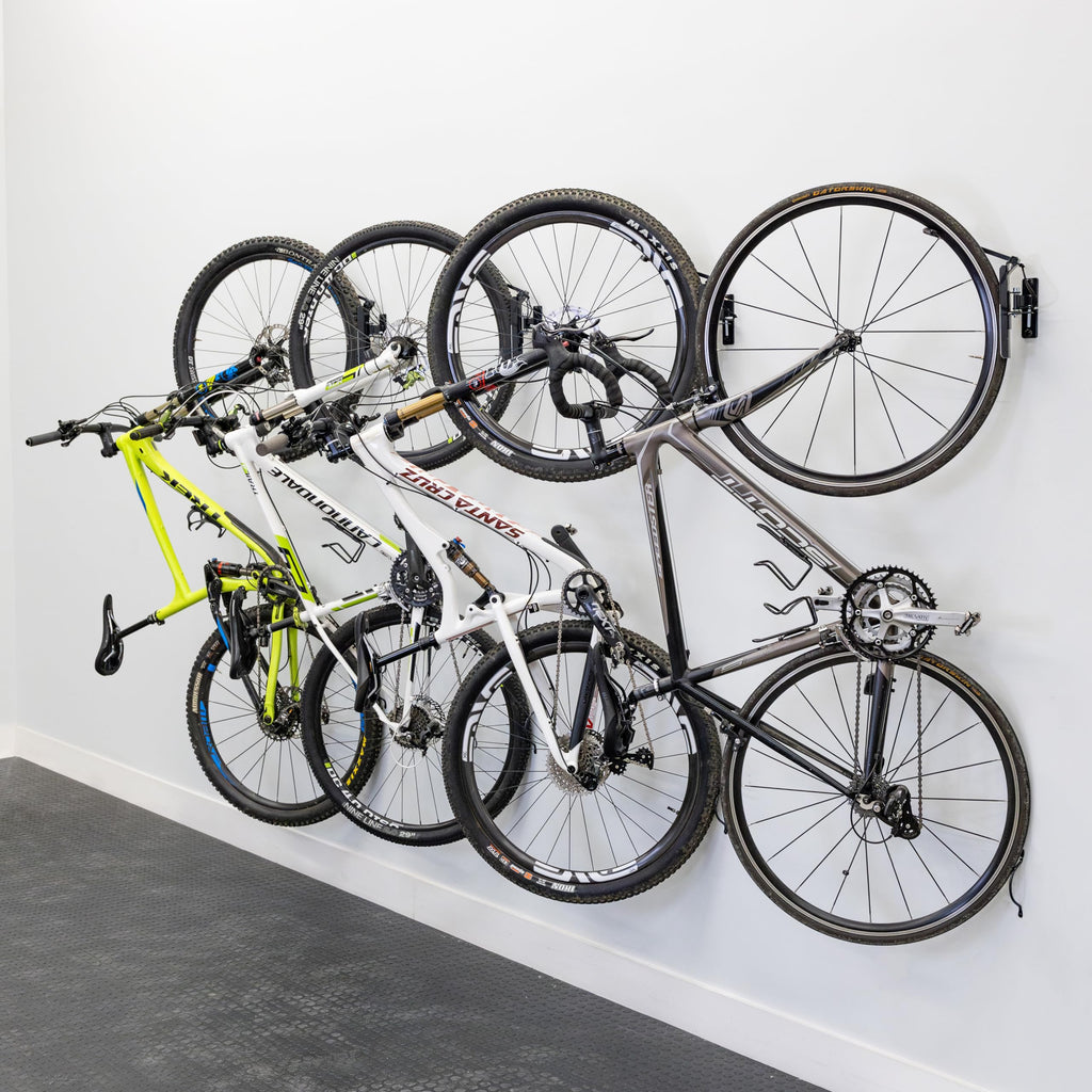4 Pack Bike Rack Garage Wall Mount, Swivel Bike Rack W/Stopper, Swing 120 Degrees Design, Vertical Hanger Hook For Indoor, Bicyc