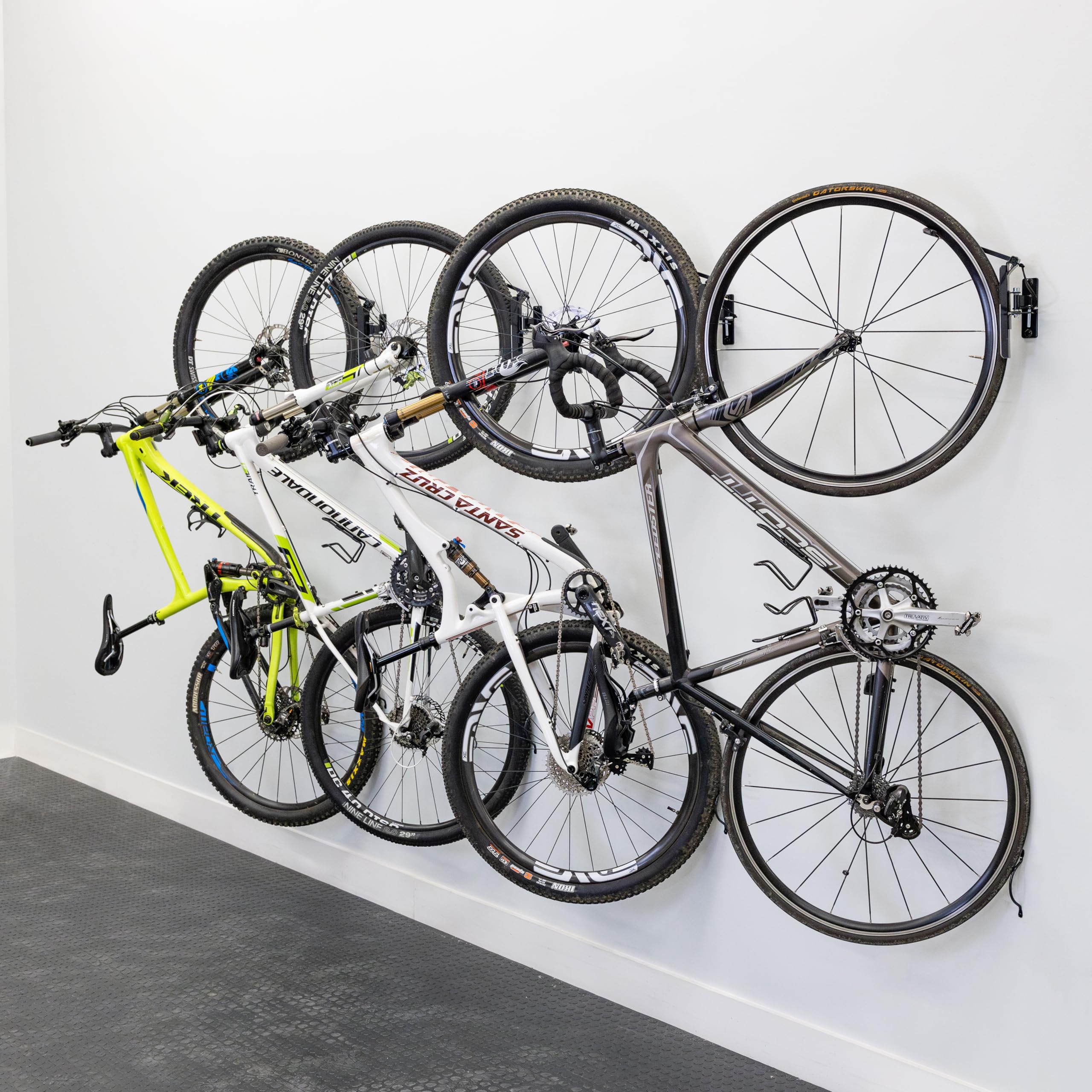 4 Pack Bike Rack Garage Wall Mount, Swivel Bike Rack W/Stopper, Swing 120 Degrees Design, Vertical Hanger Hook For Indoor, Bicyc