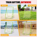 Volleyball Rebounder Net 7x4 Ft, 5-Angle Adjustable Rebounder Net with 2 Target Stripes & Portable Travel Bag, Durable Bounce Ba