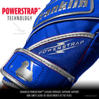 Franklin Sports Chrome Powerstrap Batting Gloves - Royal - Youth Large