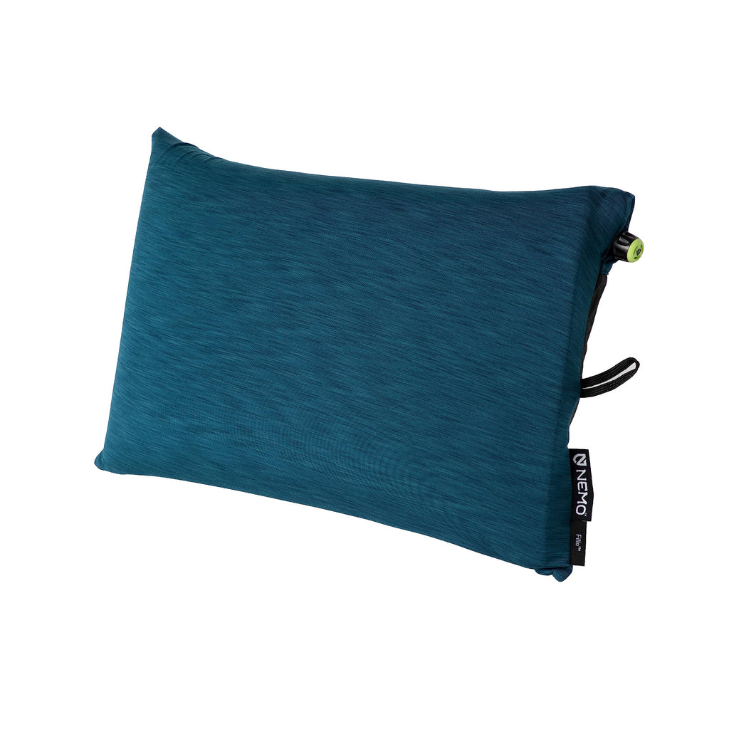 Nemo Fillo Backpacking & Camping Pillow | Soft Inflatable Travel Pillow With Integrated Stuff Sack, Abyss