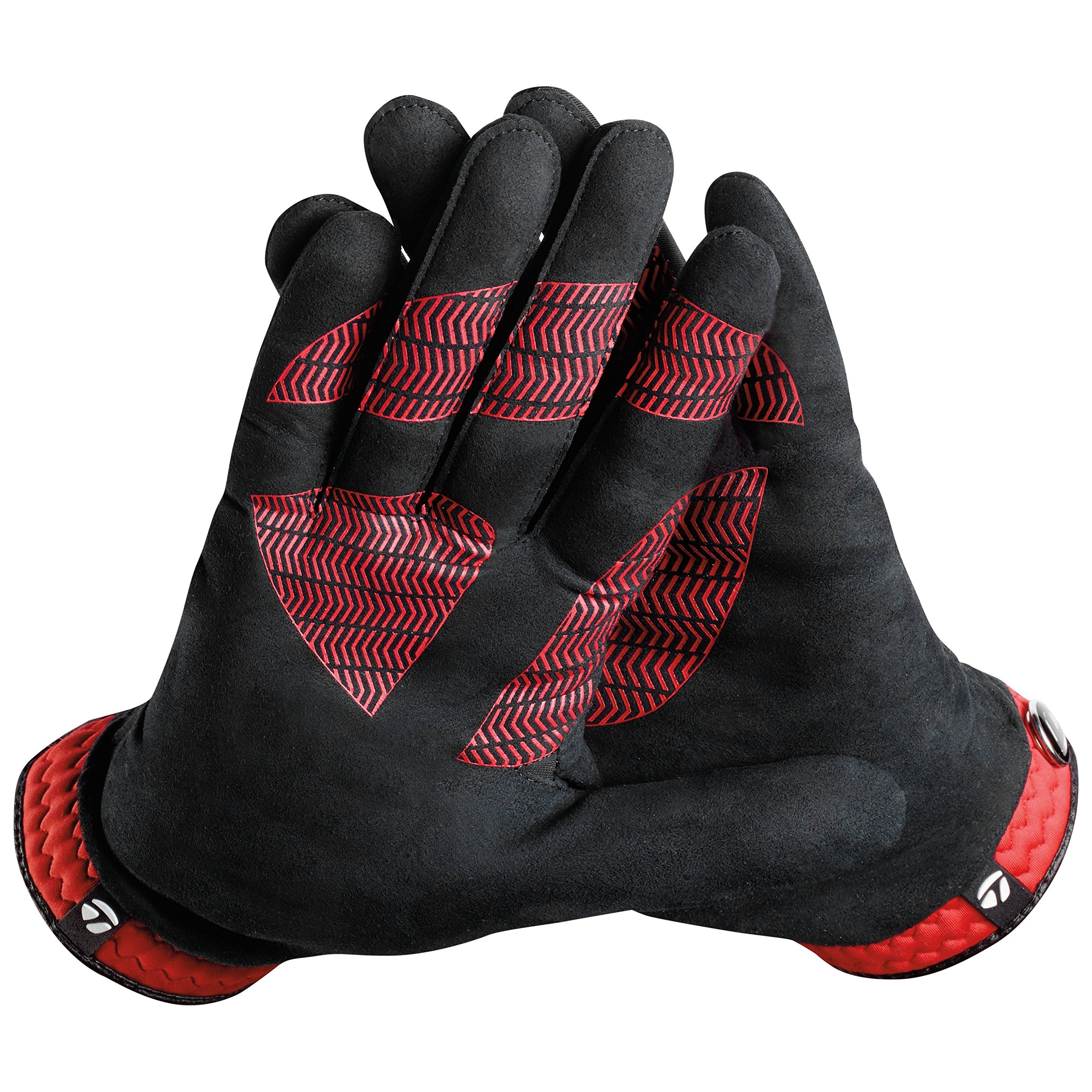 TaylorMade Golf RAIN CONTROL GLOVE (BLACK/RED, MEDIUM/LARGE), BLACK/RED(MEDIUM/LARGE, PAIR)
