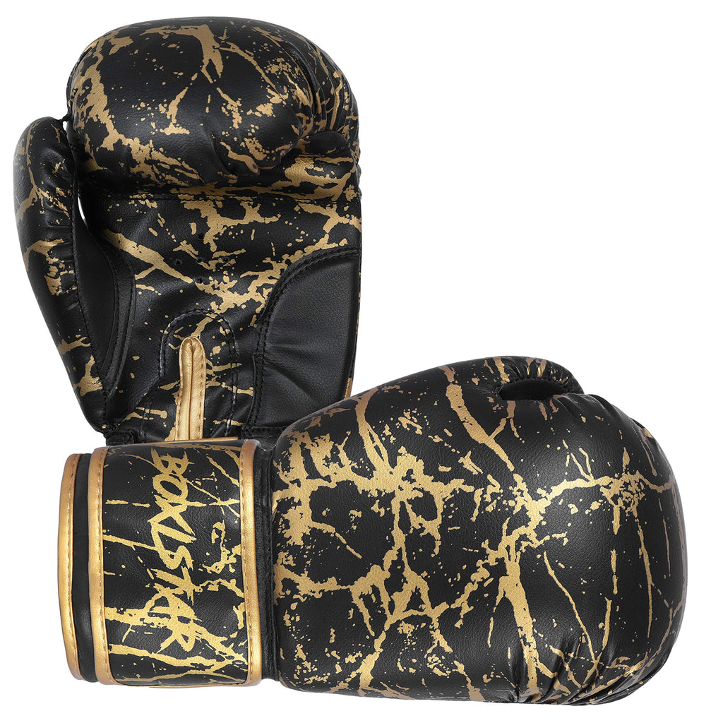 Boxing Training Sparring Kickboxing Punching Heavy Bag Muay Thai Mitts Mma Gloves For Youth, Men & Women (Black/Gold, 16 Oz)