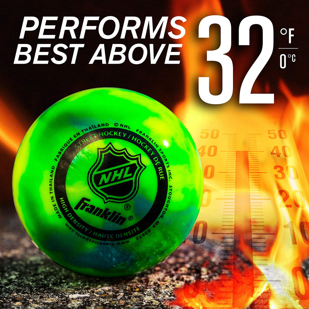 Franklin Sports Nhl Street Hockey Balls - No Bounce Outdoor Street + Roller Hockey Balls - Official Size - 15 Pack - Assorted Co