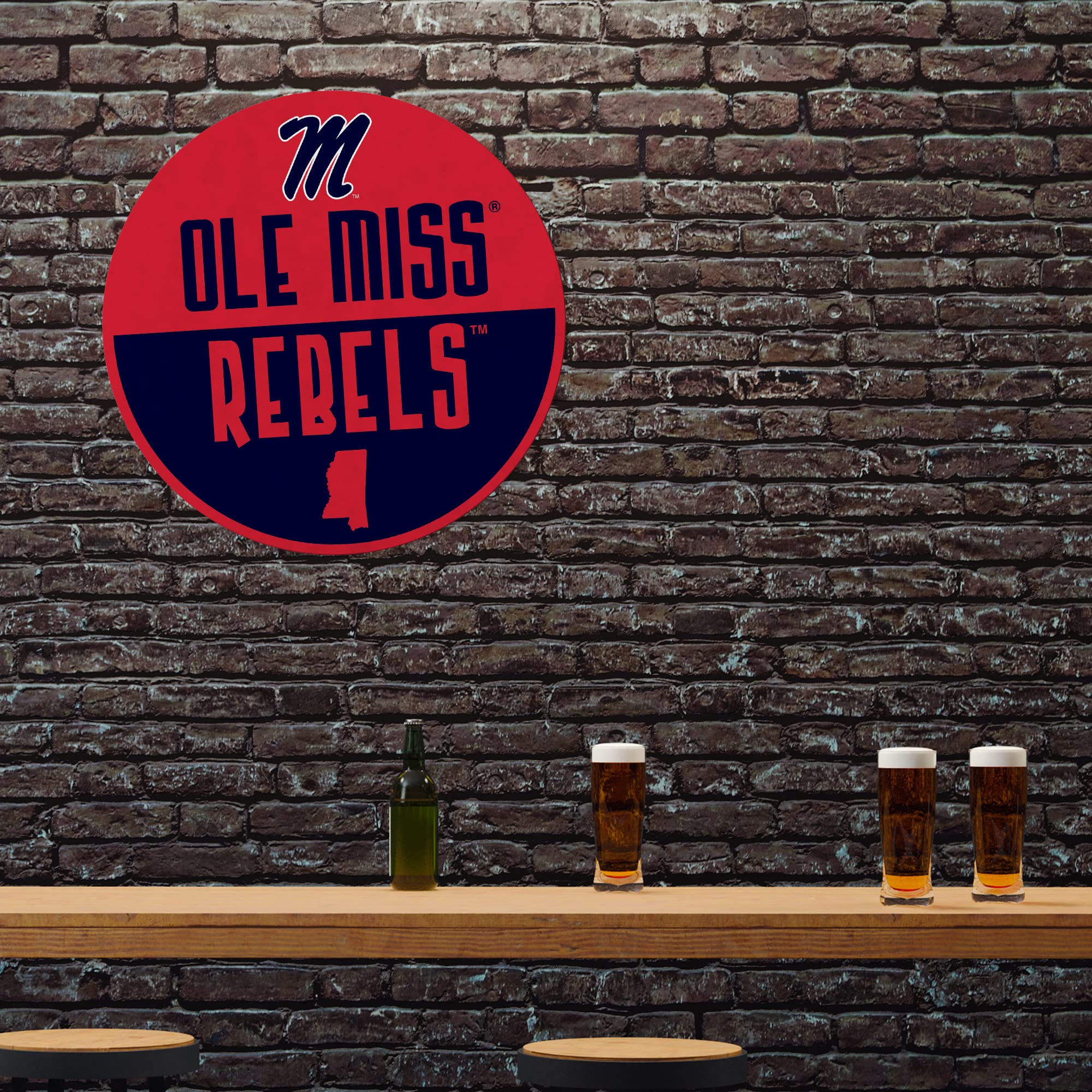 Rico Industries Ncaa Mississippi Rebels Classic Shape Cut Pennant - Home And Living Room D  Cor - Soft Felt Ez To Hang 20.5 X 18