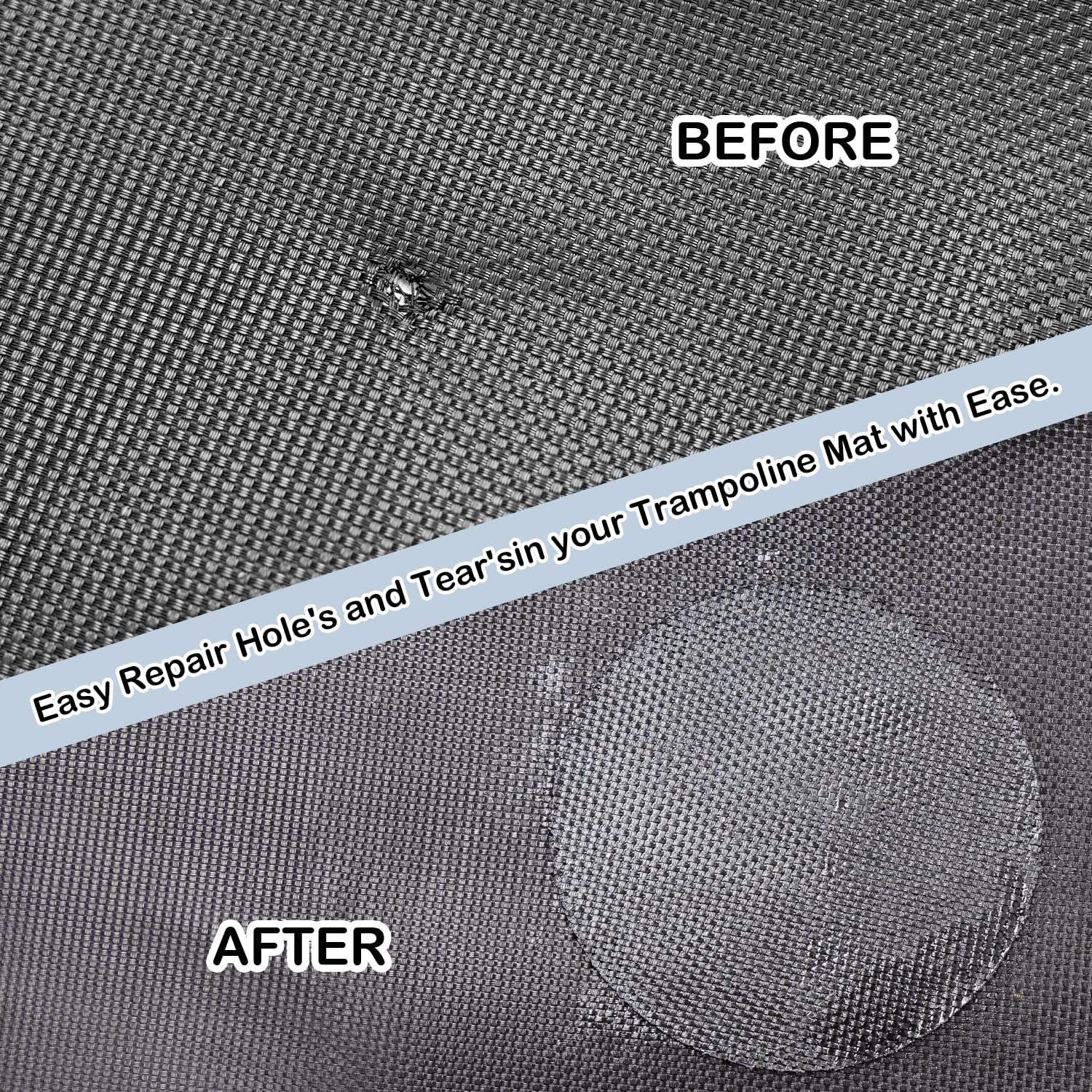 Ifeolo Trampoline Patch Repair Kit 4 Inch Circle On Patches  Repair Trampoline Mat Tear Or Hole In A Trampoline Mat - Pack Of 2