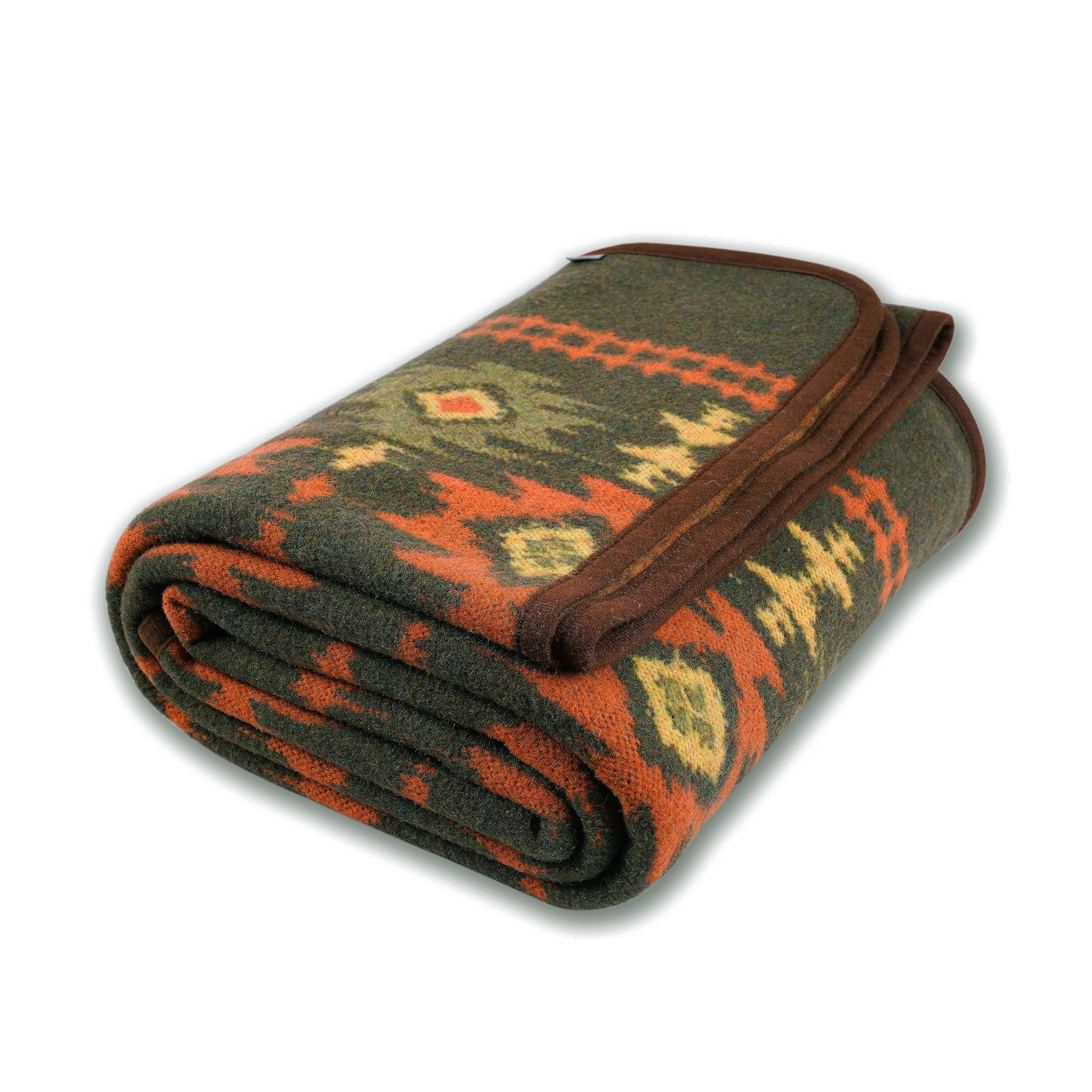 Acushla Merino Wool Blanket - Warm Thick Washable Large Bed Couch Outdoor Camping Sleeping Throw Blanket All Seasons, Myers Gree