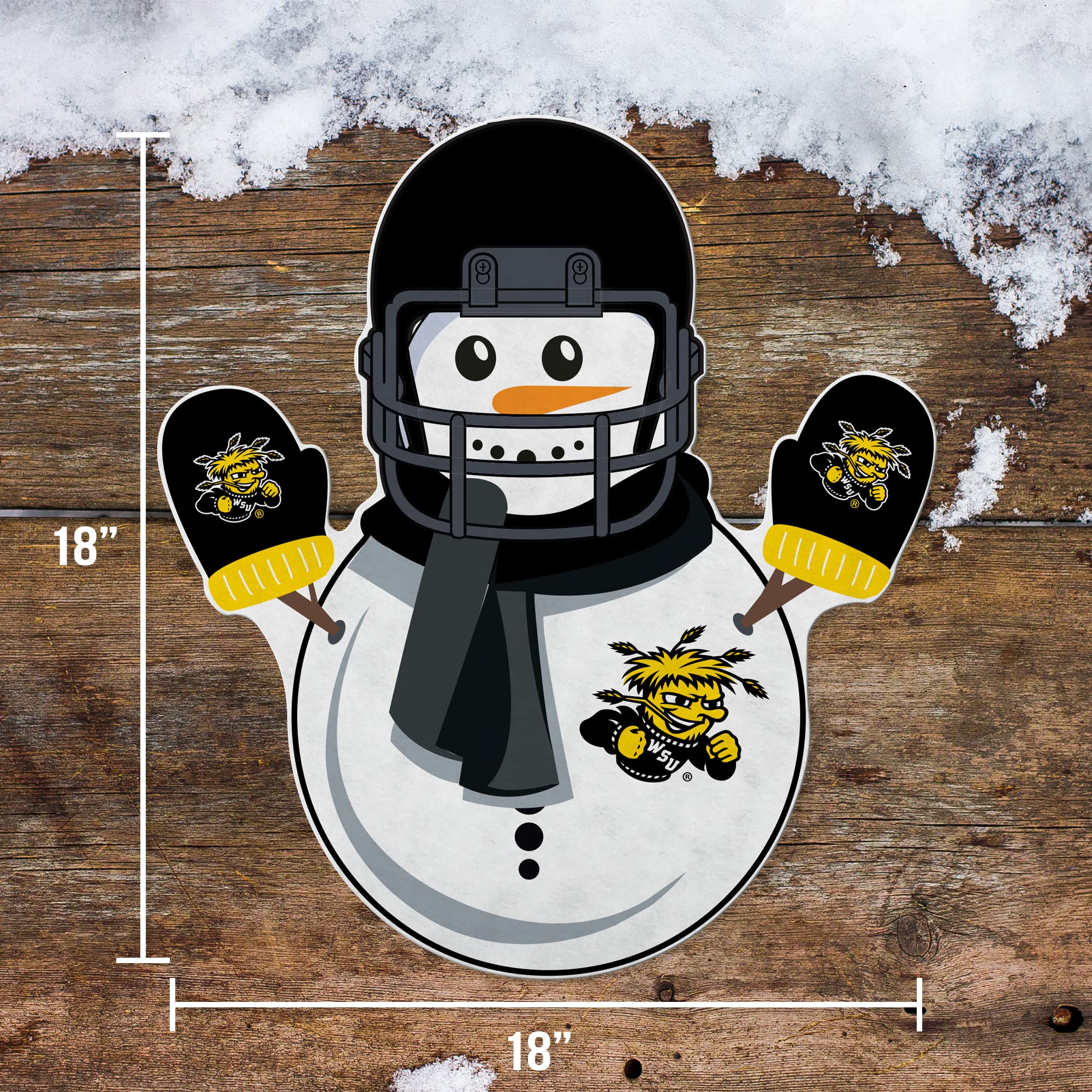 Rico Industries Ncaa Wichita State Shockers Snowman Shape Cut Pennant - Home And Living Room D  Cor - Soft Felt Ez To Hang