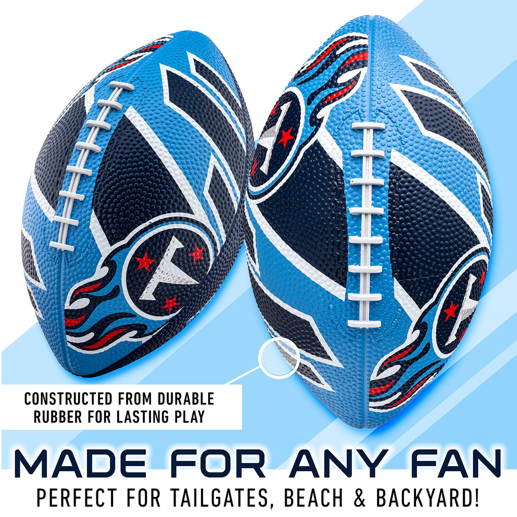 Franklin Sports Nfl Tennessee Titans Football - Youth Football - Mini 8.5'' Rubber Ball - Perfect For Kids - Team Logos And Colo