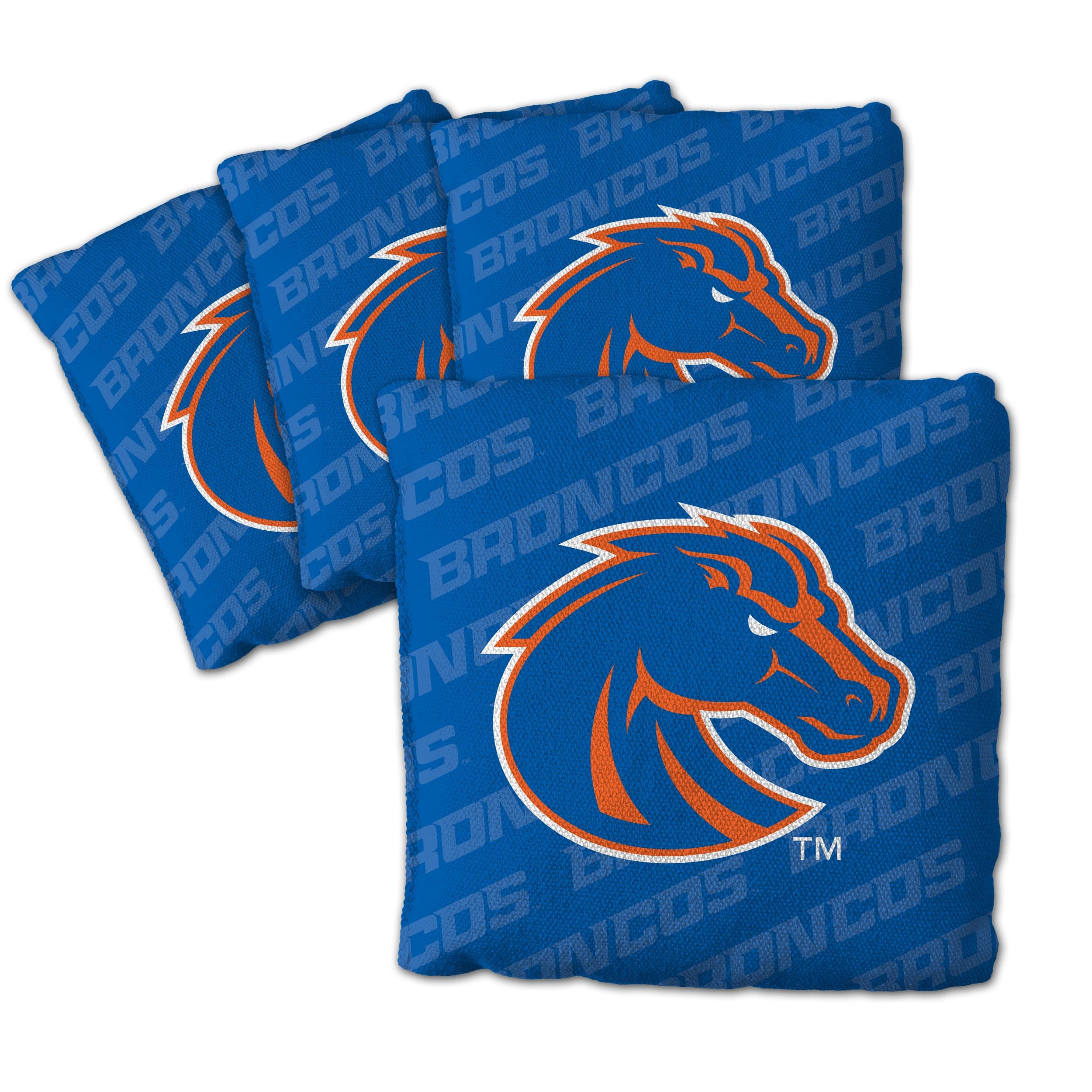 YouTheFan Officially-Licensed NCAA Boise State Broncos Set of 4 Cornhole Bags - All Weather Regulation 6    x 6    Size - 16oz W
