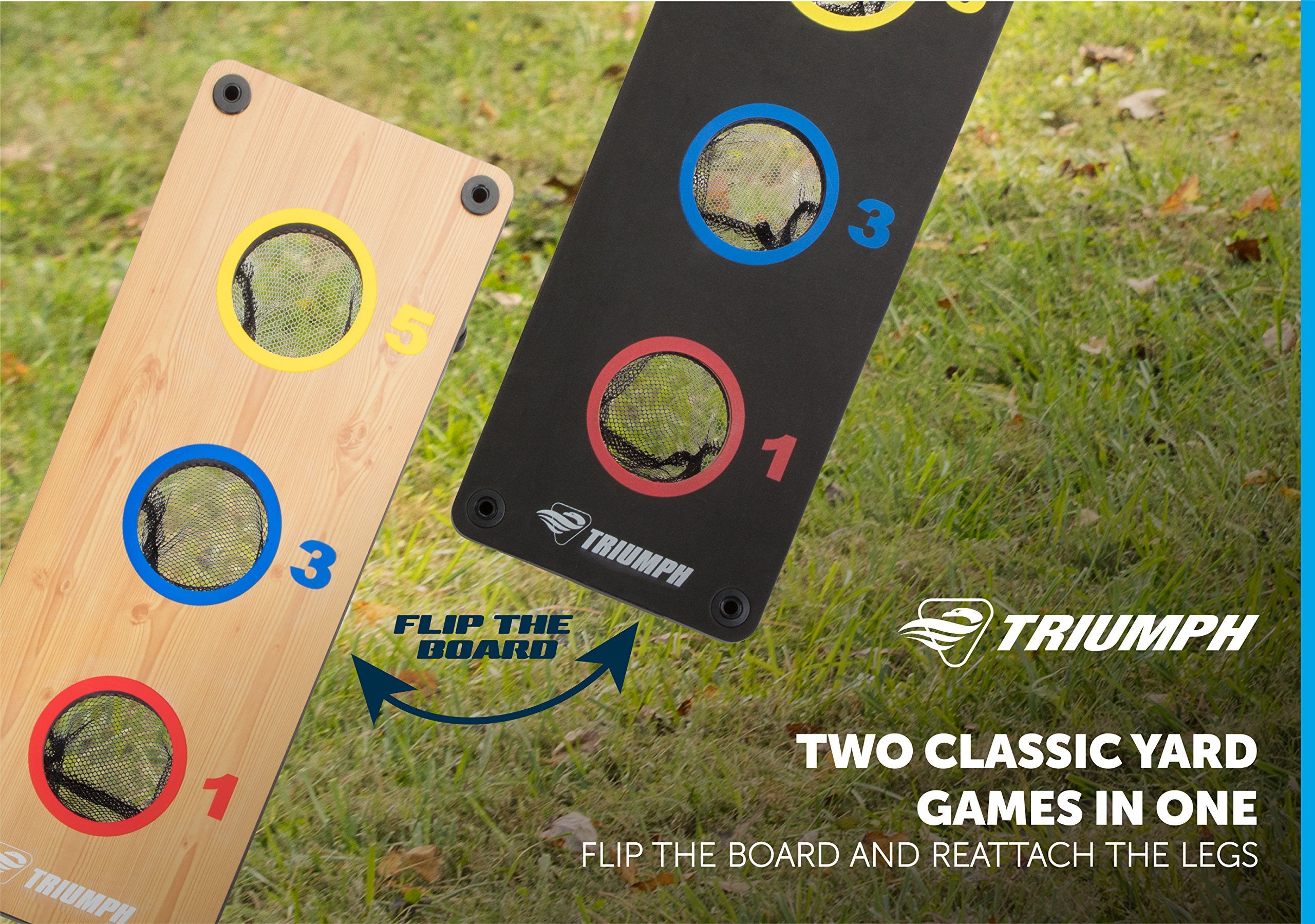 Triumph Sports 2-In-1 Bag Toss/ Washer Toss Combo - Includes 2 Game Platforms, 6 Toss Bags, 6 Washers, Medium
