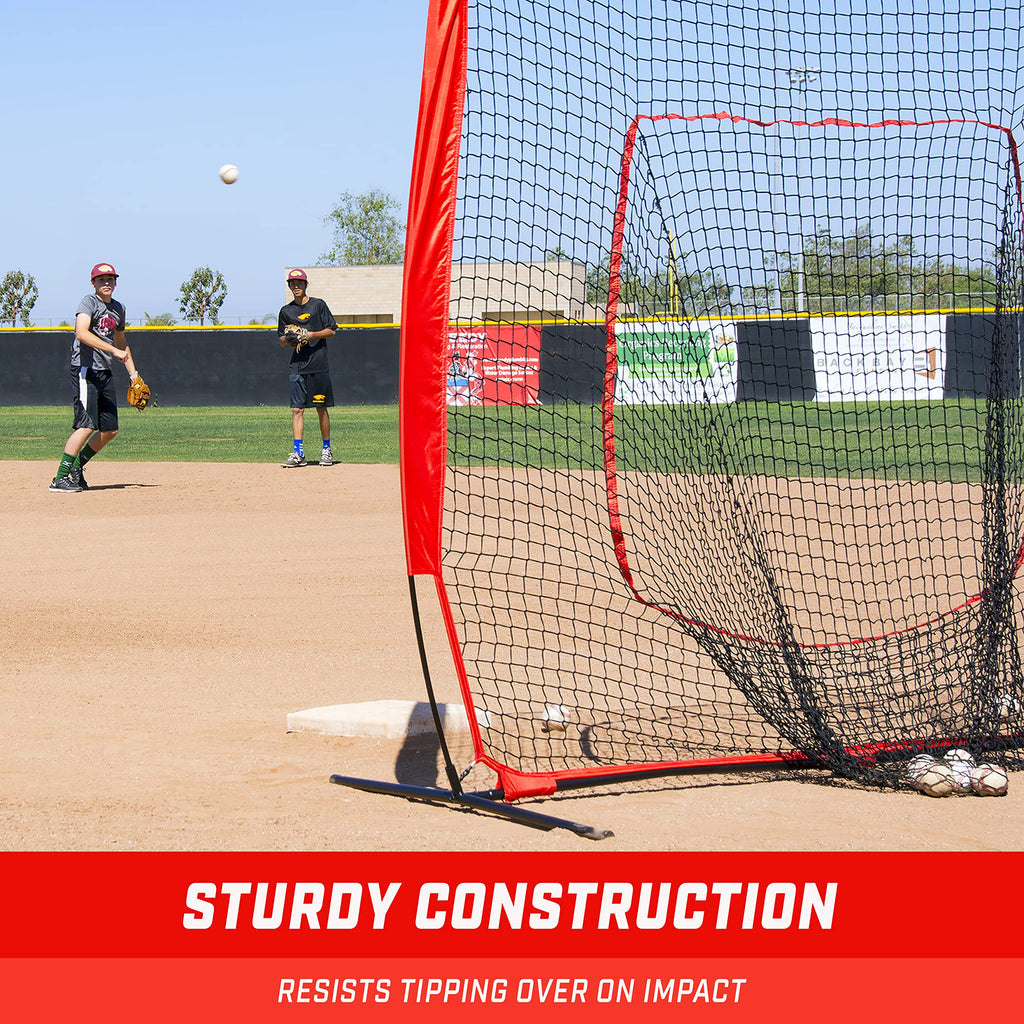 Gosports 7 Ft X 7 Ft Baseball & Softball Practice Hitting & Pitching Net With Bow Type Frame, Carry Bag And Strike Zone, Great F
