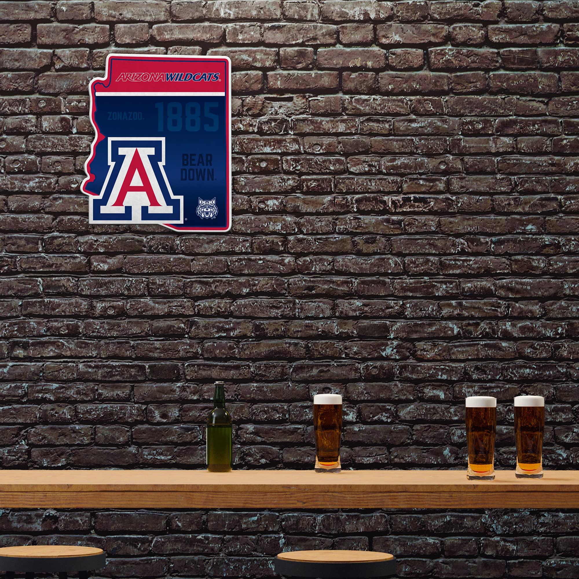 Rico Industries Ncaa Arizona Wildcats State Shape Shape Cut Pennant - Home And Living Room D  Cor - Soft Felt Ez To Hang