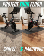 Powr Labs Bike Mat Compatible With Peloton, Treadmill, Exercise Equipment, Elliptical, Walking Pad, Indoor Bike Trainers, Home G