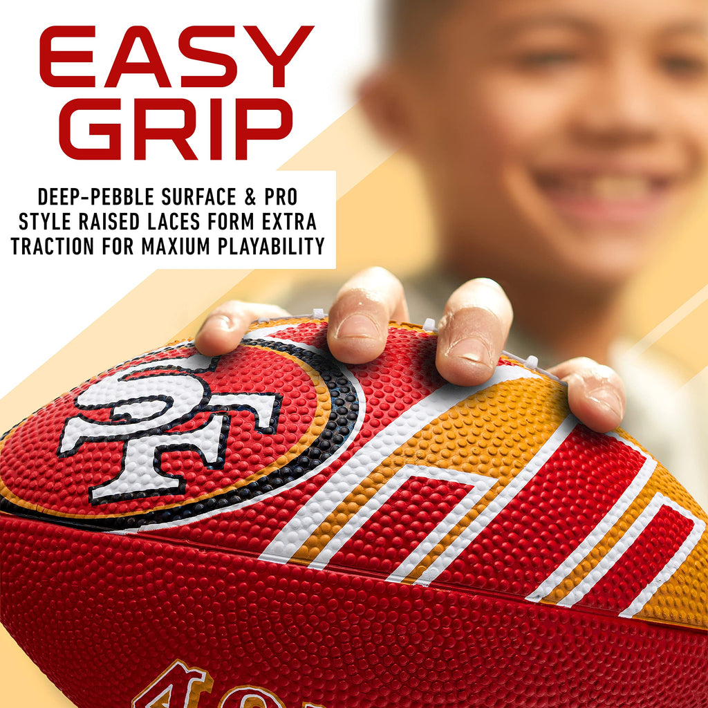 Franklin Sports Nfl San Francisco 49Ers Football - Youth Football - Mini 8.5'' Rubber Ball - Perfect For Kids - Team Logos And C