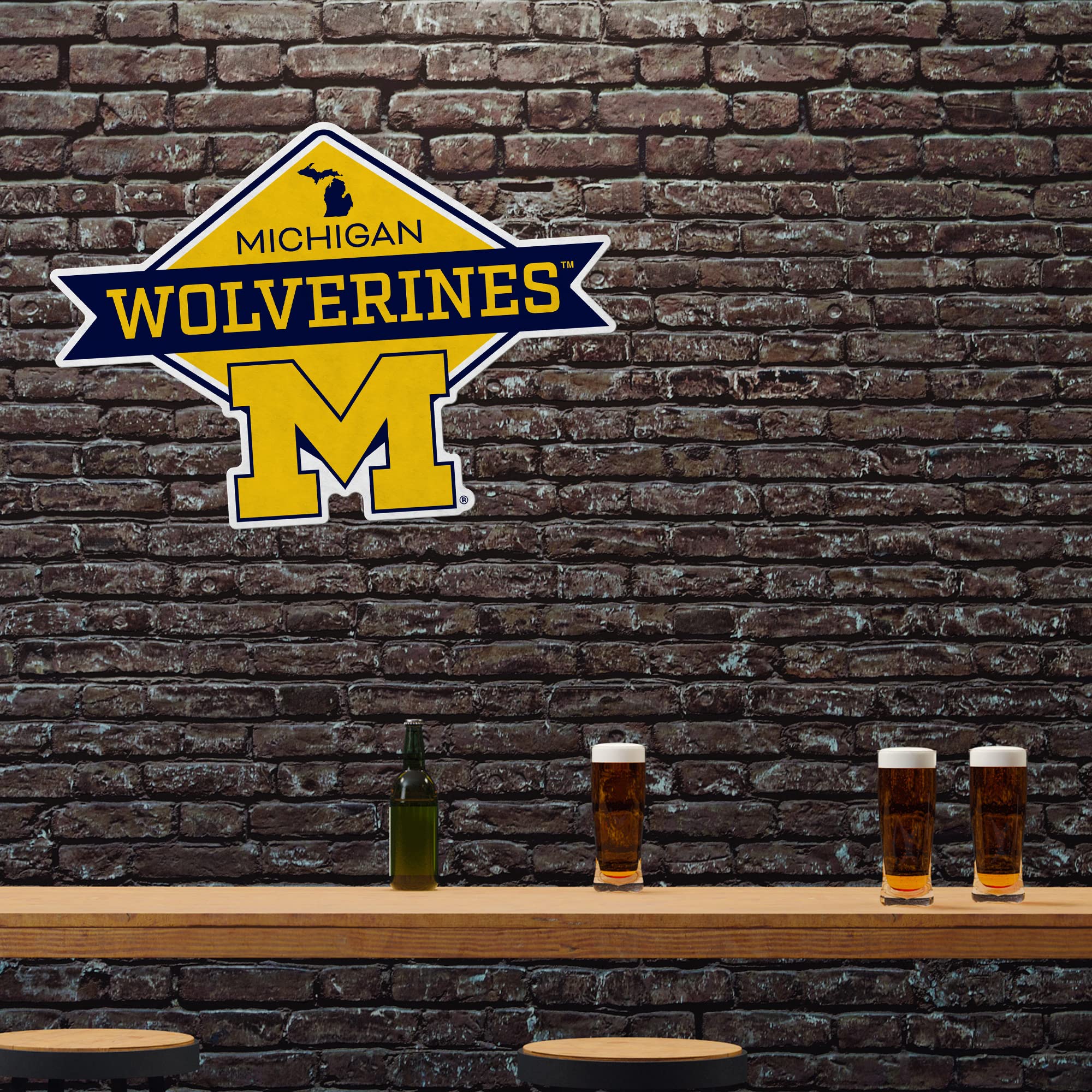 Rico Industries Ncaa Michigan Wolverines Diamond Shape Cut Pennant - Home And Living Room D  Cor - Soft Felt Ez To Hang, 18X0.10