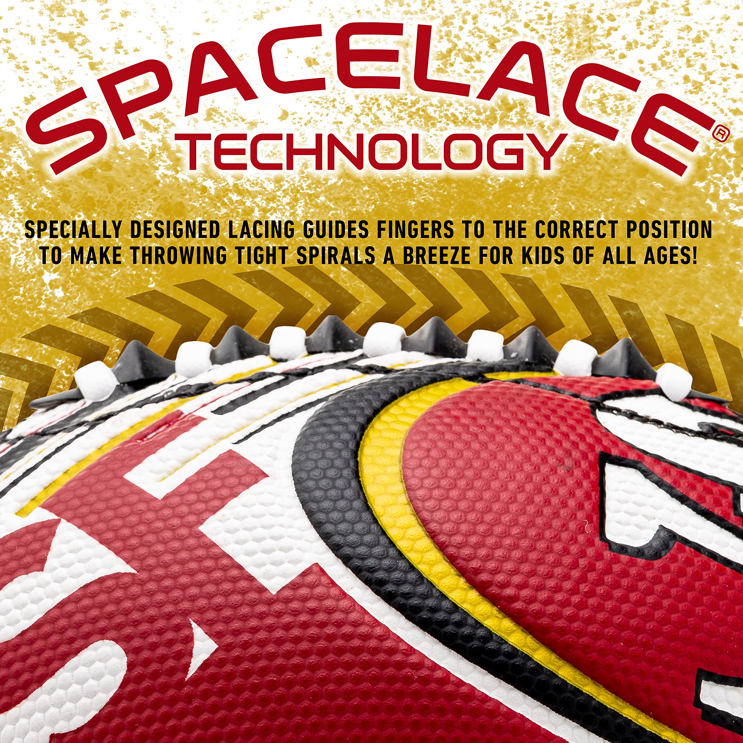 Franklin Sports Nfl San Francisco 49Ers Football - Youth Mini Football - 8.5'' Junior Size Ball - Spacelace Easy Grip Texture- P