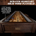 Barrington Billiards 12' Webster Shuffleboard Table With Scratch-Resistant Playfield And 8 Puck Set