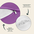 Retrospec Sequoia Meditation Cushion & Yoga Bolster Pillow With Cotton Cover - Supportive 24x12x6in Rectangle for Spine Relief,