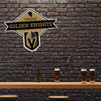 Rico Industries Nhl Vegas Golden Knights Diamond Shape Cut Pennant - Home And Living Room D  Cor - Soft Felt Ez To Hang 18X0.10X