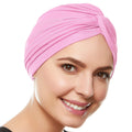 Beemo Womens Swim Cap Bathing TurbanPolyester Twisted Pleated Turban Head Cover: Light Pink