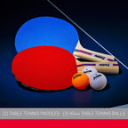 Franklin Sports Ping Pong Paddle Set With Balls - 2 Player Table Tennis Paddle Kit With (2) Paddles + (3) Balls Included - Red +