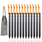 Aluminum Tent Stakes Pegs, 12-Pack Aluminum Ground Pegs With Reflective Pull Ropes, Heavy Duty Tri-Beam Metal Stakes Pegs For Ba