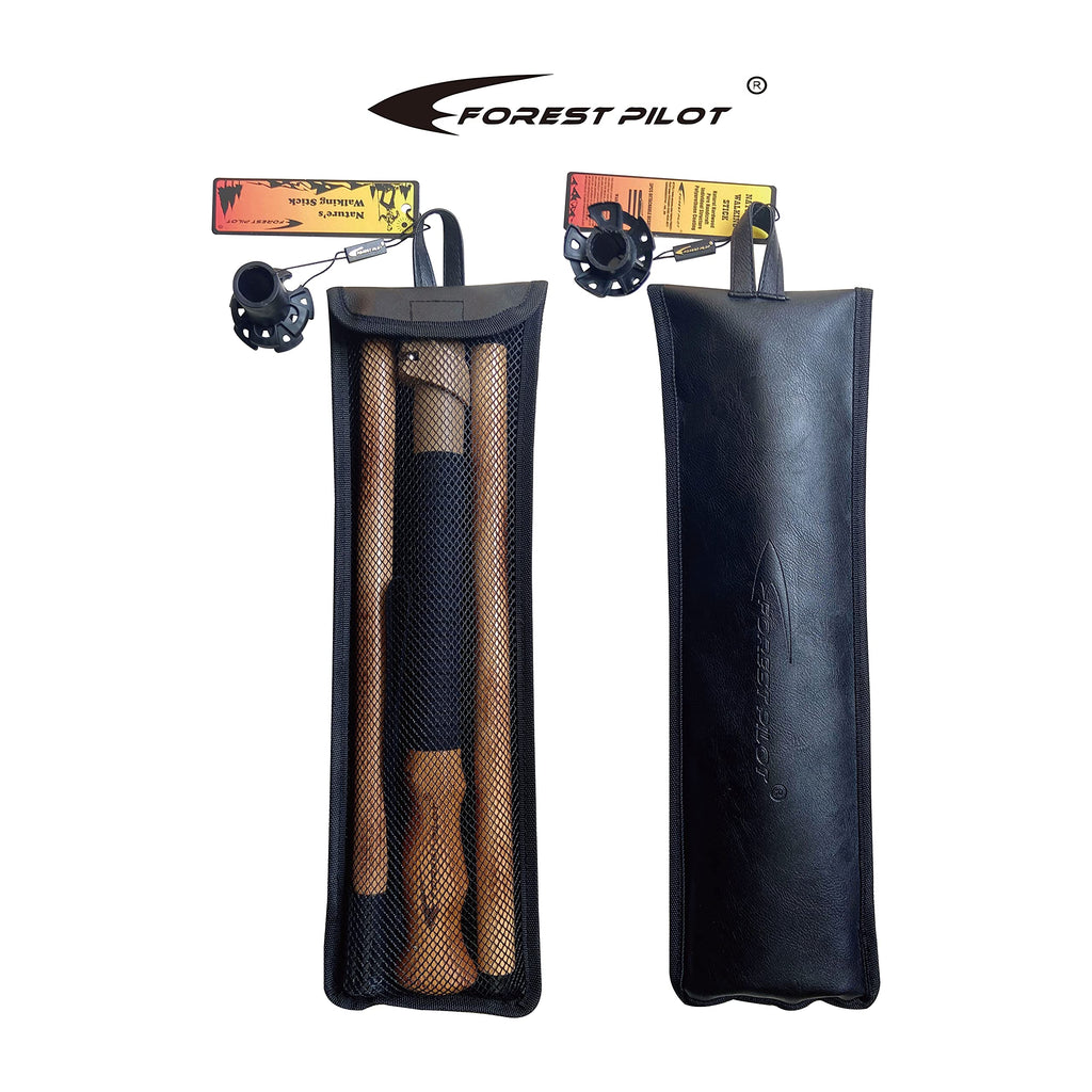 Forest Pilot Trekking Poles- 1-Pc Pack - Adjustable Hiking Or Walking Stick -Strong, Natural Beech Wood - Quick Adjust Flip-Lock