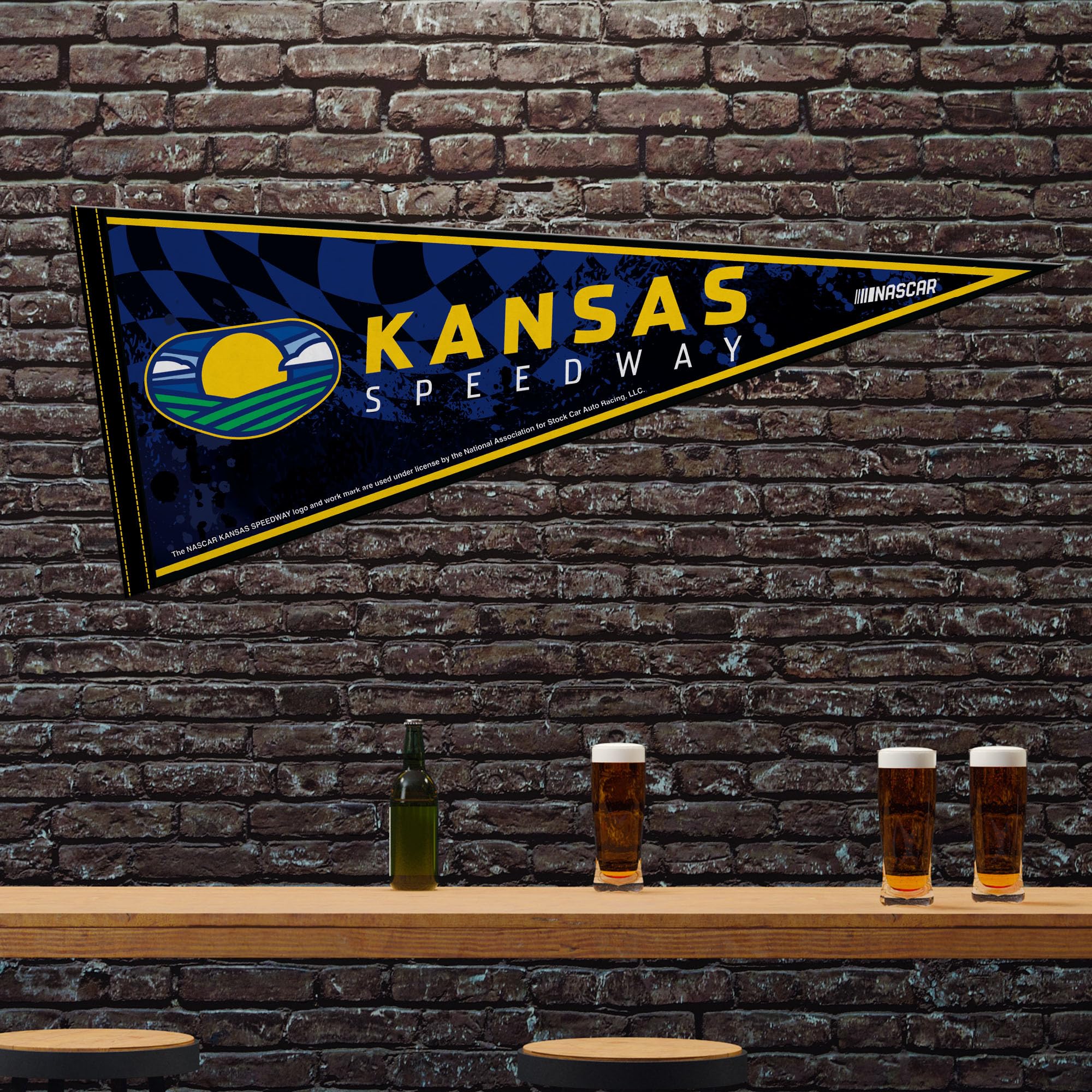 Rico Industries Nascar Racing Kansas Speedway 12'' X 30'' Felt Wall D  Cor Pennant - Great For Home/Bed Room/Man Cave D  Cor