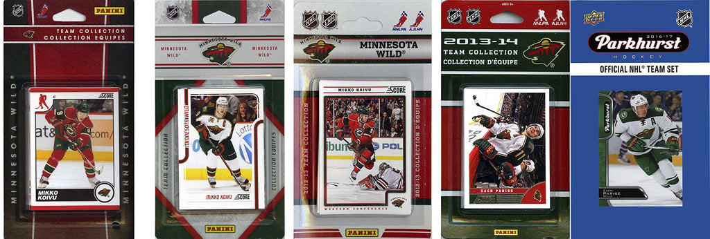 Nhl Minnesota Wild 5 Different Licensed Trading Card Team Sets