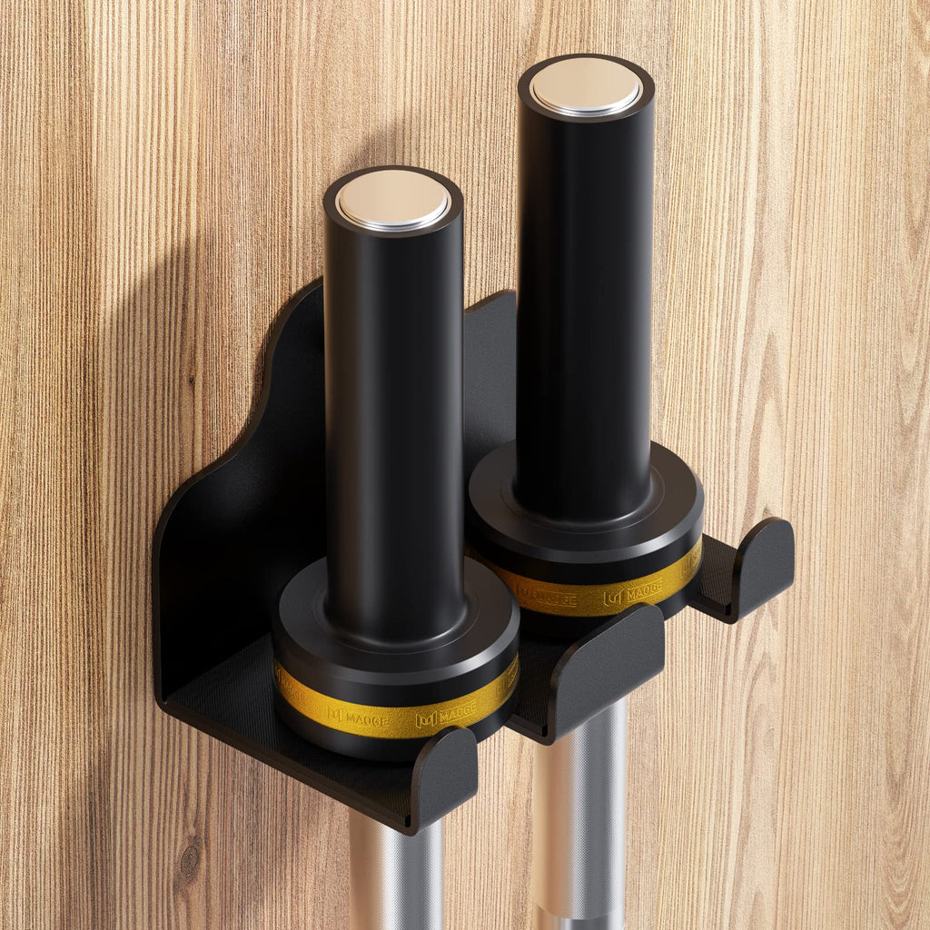 JNIHEEP Barbell Holder,Garage Gym Bar Wall Rack with 2 Bar Holders for Hanging Olympic Barbells, Curl Bars, Chains,Resistance Ba