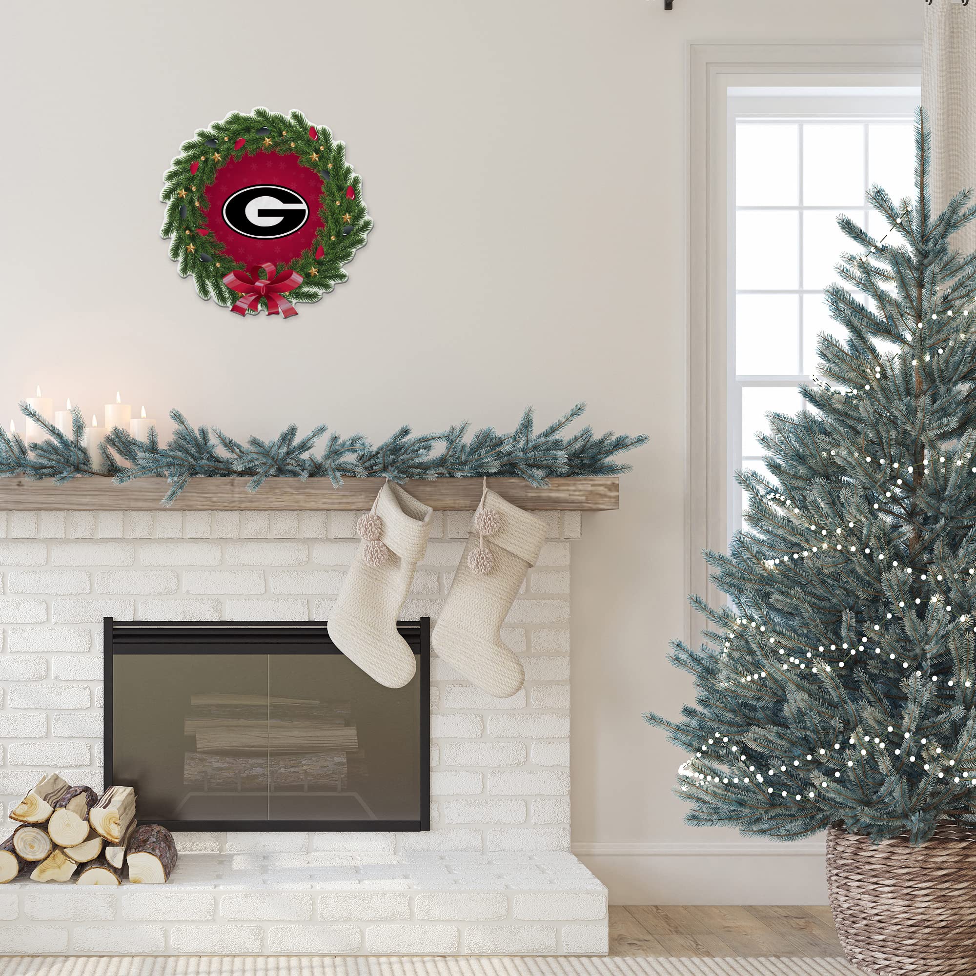 Rico Industries Ncaa Georgia Bulldogs Wreath Shape Cut Pennant - Home And Living Room D  Cor - Soft Felt Ez To Hang, 18X0.10X18