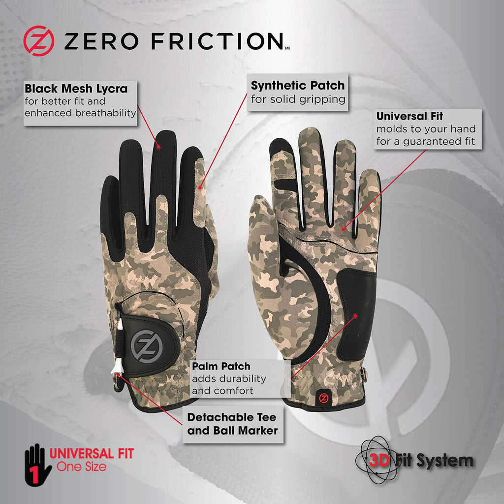 Zero Friction Performance Men'S Golf Glove, Left Hand, Combat Camo