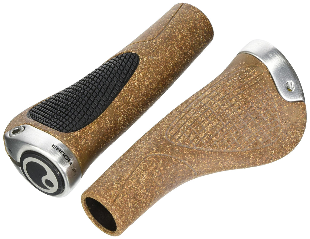 Ergon Gp1-S Biokork Grips: Small, Black/Tan
