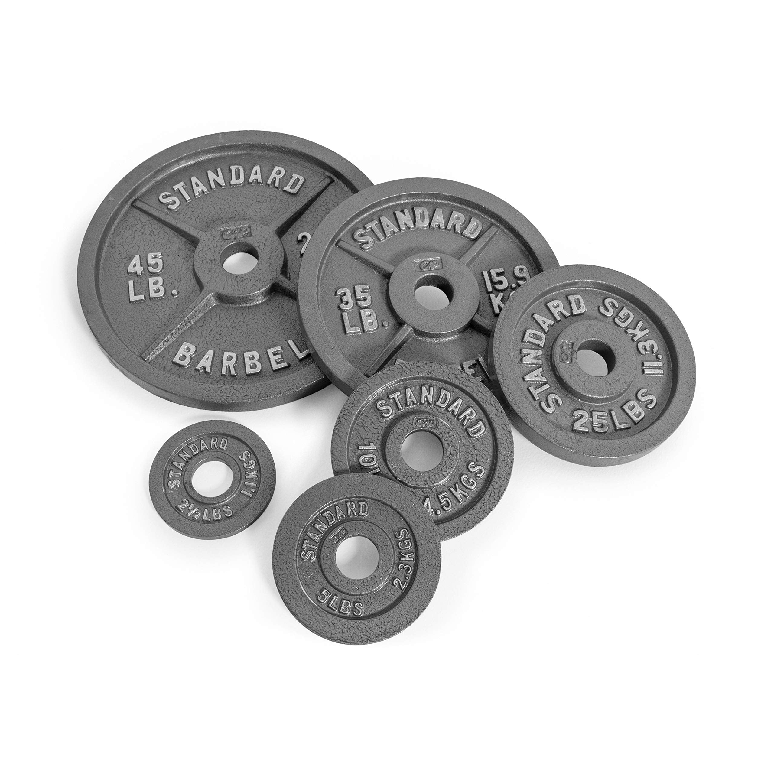 Cap Barbell Olympic 2-Inch Weight Plate, Gray 10 Lbs