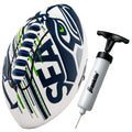 Franklin Sports Nfl Seattle Seahawks Football - Youth Mini Football - 8.5'' Junior Size Ball - Spacelace Easy Grip Texture- Perf