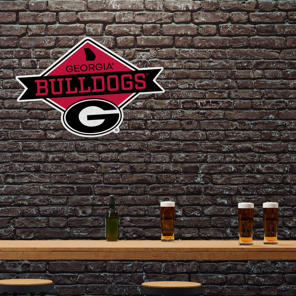 Rico Industries Ncaa Georgia Bulldogs Diamond Shape Cut Pennant - Home And Living Room D  Cor - Soft Felt Ez To Hang
