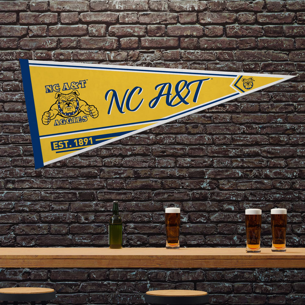 Rico Industries Ncaa North Carolina A&T Aggies Classic 12'' X 30'' Felt Wall D  Cor Pennant - Great For Home/Bed Room/Man Cave D