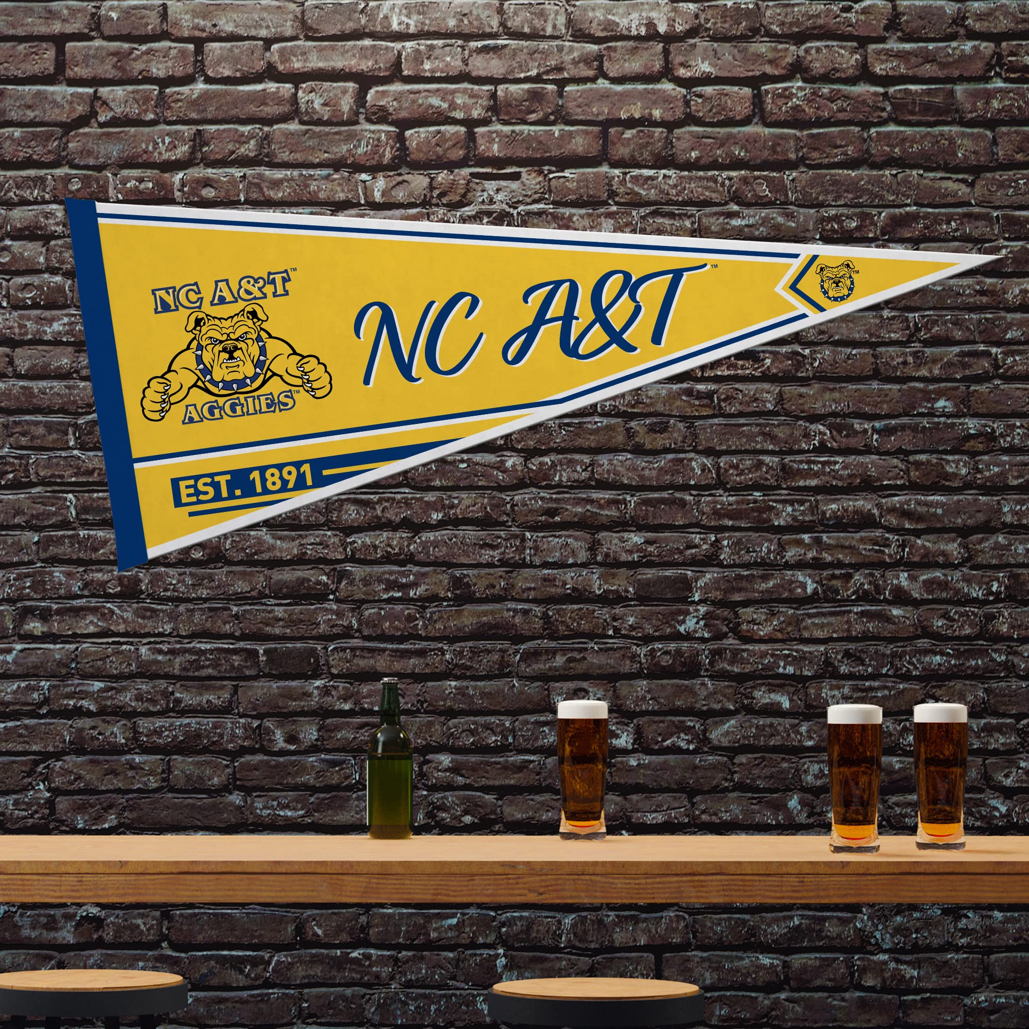 Rico Industries Ncaa North Carolina A&T Aggies Classic 12'' X 30'' Felt Wall D  Cor Pennant - Great For Home/Bed Room/Man Cave D