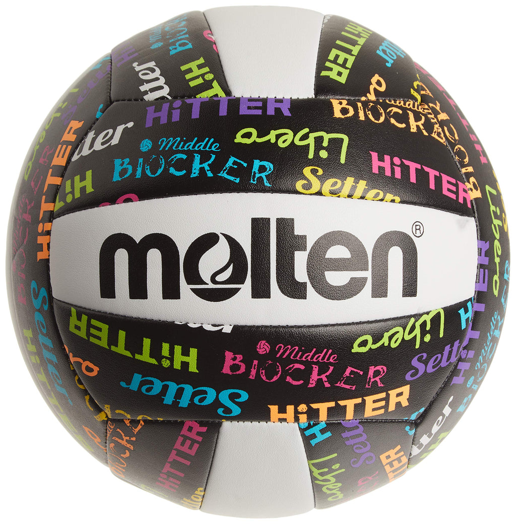 Molten Volleyball Positions Recreational Volleyball, Black/Neon Colors, Official, Ms500-Vbp