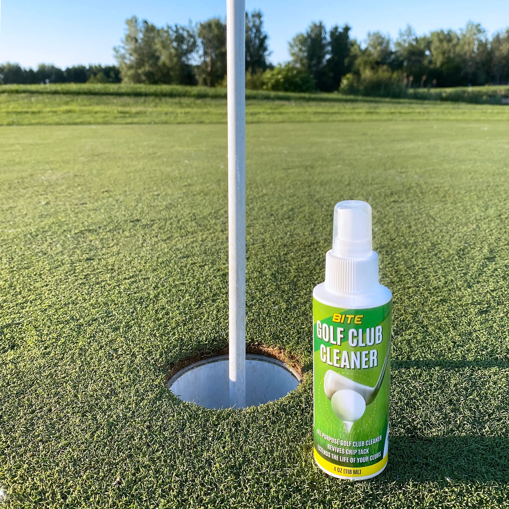 Bite Golf Club And Grip Cleaner  Keeps Clubs, Irons, And Drivers Clean  Use With Cloth, Brush, Or Bottle Brush Refill  Restore G