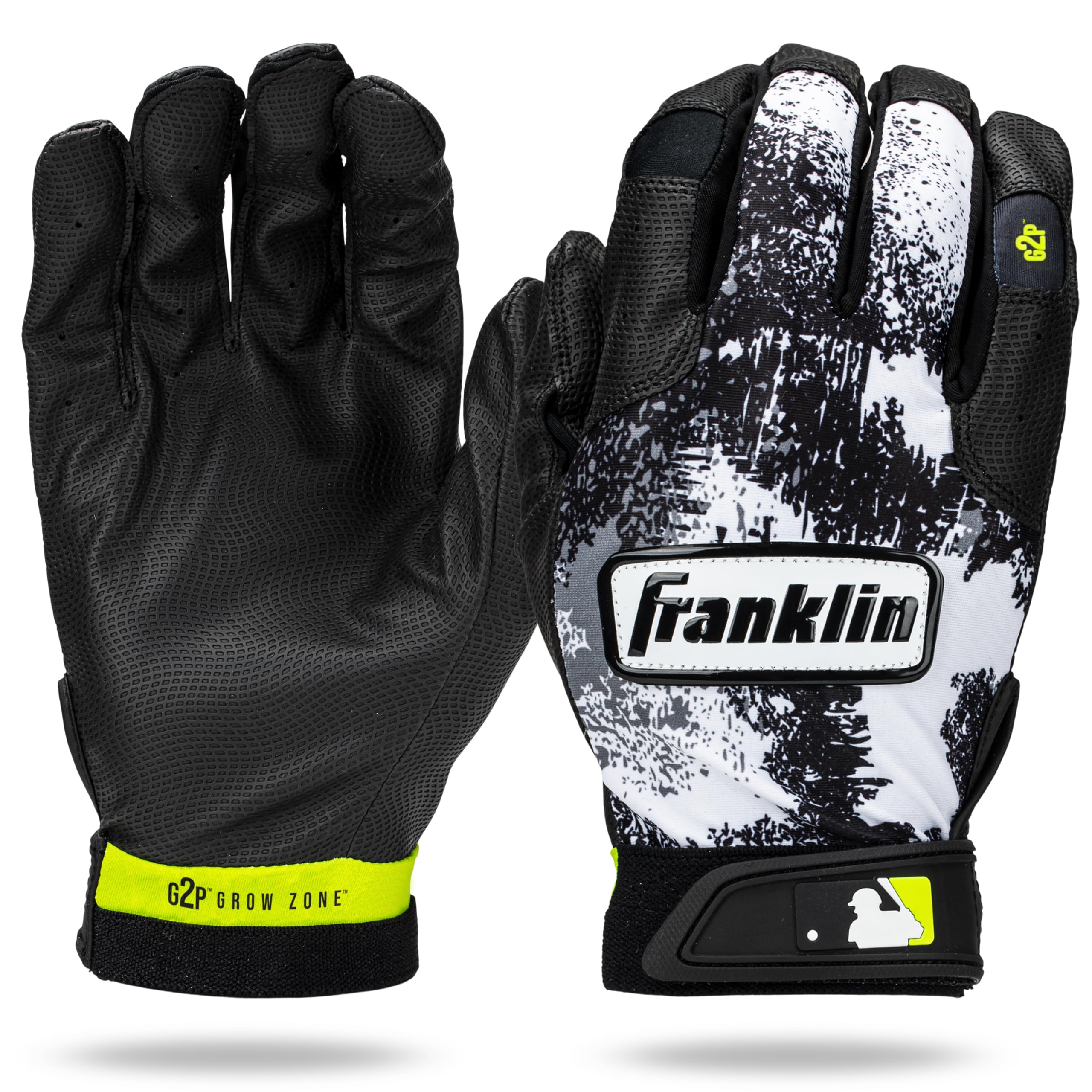 Franklin Sports Grow To Pro Youth Batting Gloves - Black/White - Xx-Small