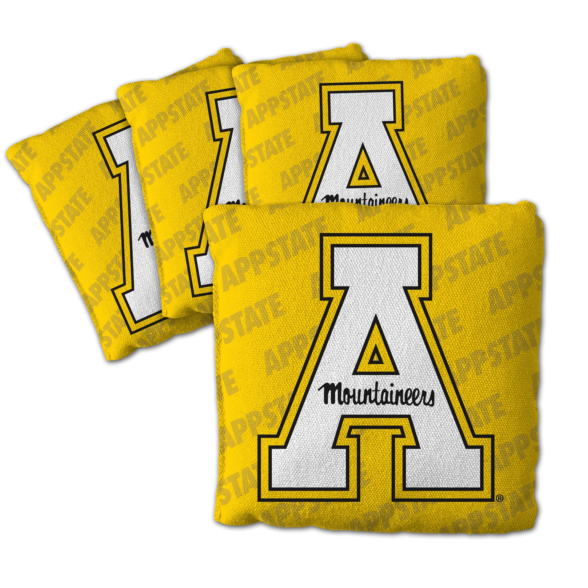 YouTheFan Officially-Licensed NCAA Appalachian State Mountaineers Set of 4 Cornhole Bags - All Weather Regulation 6    x 6    Si