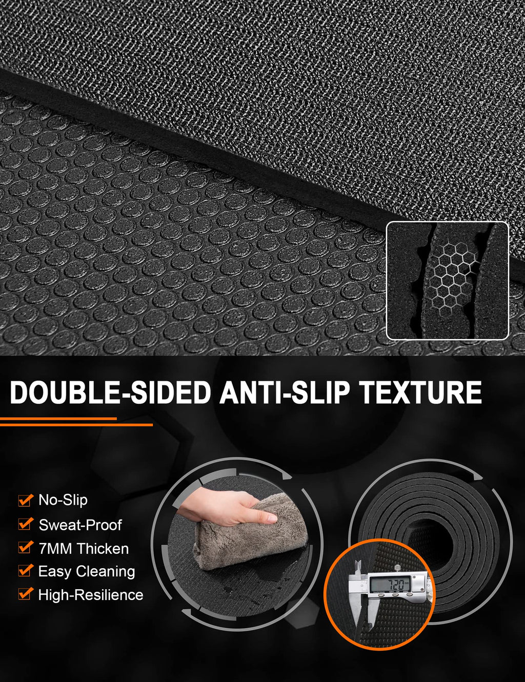 Large Workout Mat 12 'X6 'X7Mm Exercise Mat For Home Gym Workout Flooring Mat All Purpose Fitness Mat Non-Slip Yoga Mat Cardio M