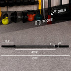 Fitvids Olympic Bar For Weightlifting And Power Lifting Barbell, 700-Pound Capacity, (6 Feet, Black