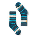 Smartwool Unisex Hike Light Cushion Striped Crew Socks (Toddler/Little Kid/Big Kid) Twilight Blue Medium