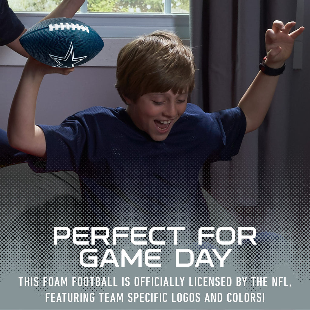 Franklin Sports Nfl Dallas Cowboys Football - Kids Foam Football - Soft Football - Mini Size - Perfect For Gameday - 8.5'' 3D Lo