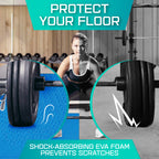 Yes4All Interlocking Floor Mats With Border - Foam, Gym Floor Mats With Eva Interlocking Tiles (12 Square Feet - Blue - 12 Tiles