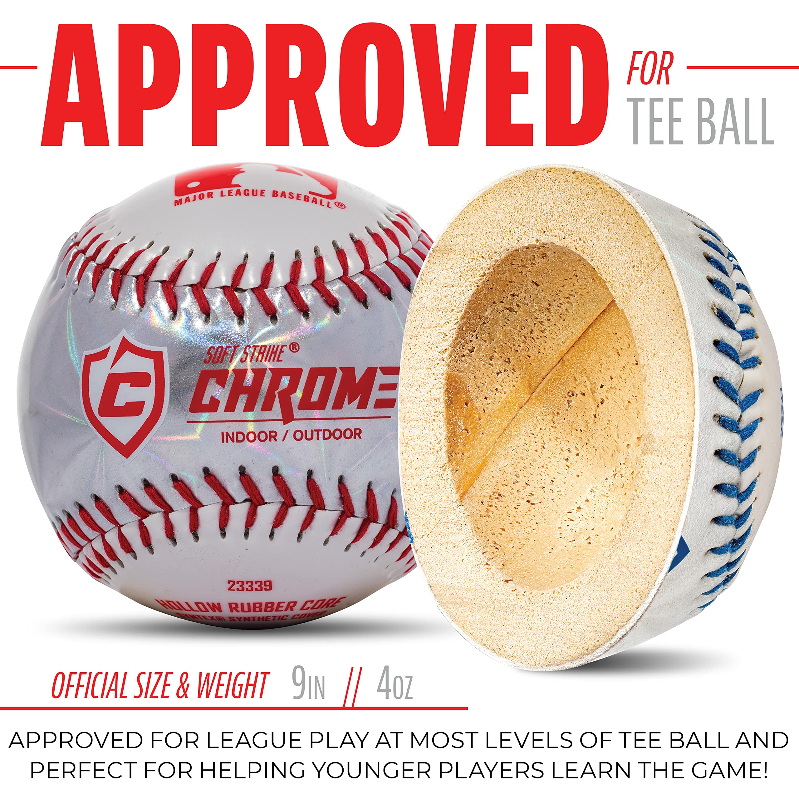Franklin Sports Mlb Soft Strike Metallic Tee Ball, Colors Vary (12 Pack)