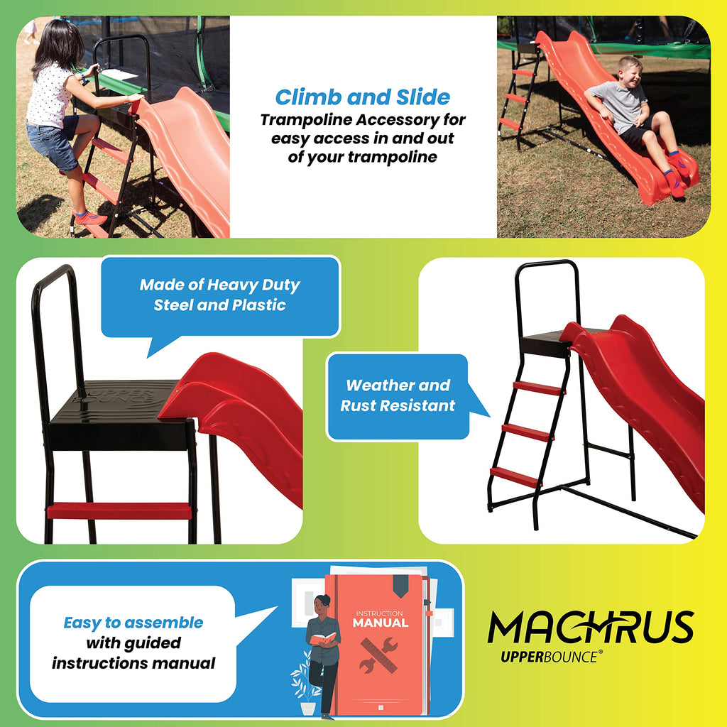 Upper Bounce Machrus Trampoline Step N Slide, Trampoline Ladder, Kids Slide, Trampoline Slide, Stair Slide, Trampoline Toys, Tra